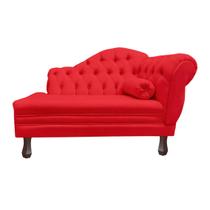 Recamier Larissa Estofado Sala 120 cm Esquerdo De Quem Senta Suede Vermelho - DL Decor