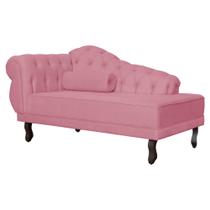 Recamier Larissa Lado Direito 1,50 cm Veludo Rosa - Montanaris Decor