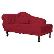 Recamier Larissa Lado Direito 1,50 cm Veludo Vermelho - Montanaris Decor