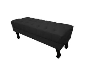 Recamier Luis Xv Capitonê Retrô 100cm Suede Preto Pés Madeira Ms Decor Recamier Luis Xv Capitonê Retrô 100cm Suede Preto Pés Madeira Ms Decor