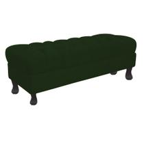 Recamier Luis Xv Capitonê Retrô 160cm Suede Verde Pés Madeira Ms Decor