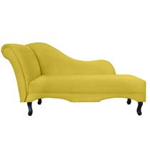 Recamier Namoradeira Divã Lado Direito Olivia Suede Amarelo - DS Estofados Recamier Namoradeira Divã Lado Direito Olivia Suede Amarelo - DS Estofados