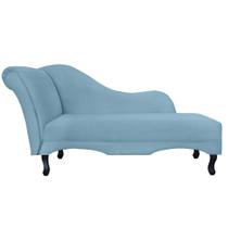 Recamier Namoradeira Divã Lado Direito Olivia Suede Azul Turqueza - DS Estofados