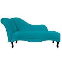 Recamier Namoradeira Divã Lado Direito Olivia Suede Azul Turqueza - DS Estofados