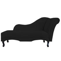 Recamier Namoradeira Divã Lado Esquerdo Olivia Suede Preto - DS Estofados