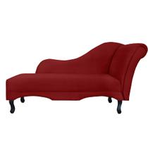 Recamier Namoradeira Divã Lado Esquerdo Olivia Suede Vermelho - DS Estofados