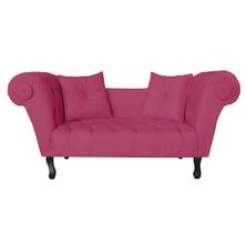 Recamier Namoradeira Estofada Para Quarto Londres 160 Suede Rosa Pink DL Decor