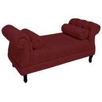 Recamier Namoradeira Istambul Para Quarto Closet 140 cm Suede Vermelho Bordo - DL Decor