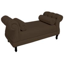 Recamier Namoradeira Istambul Para Quarto Closet 160 cm Suede Marrom - DL Decor