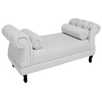 Recamier Namoradeira Istambul Para Sala Noivas 140 cm Suede Branco - DL Decor