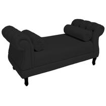 Recamier Namoradeira Istambul Para Sala Noivas 160 cm Corano Preto - DL Decor