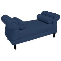 Recamier Namoradeira Istambul Para Sala Noivas 160 cm Suede Azul Marinho - DL Decor