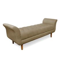 Recamier Olinda Suede 160 Cm Pés Chanfrado Castanhos - D'rossi Cor Marrom Rato