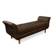 Recamier Olinda Suede 160 cm Pés Chanfrado Castanhos - D'Rossi