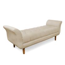 Recamier Olinda Suede Bege 160 cm Pés Chanfrado Castanhos M11 - D'Rossi