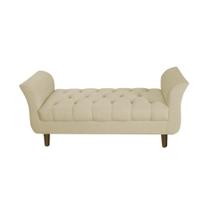 Recamier Puff Banco Namoradeira Sofá Sala 02 Lugares 150cm Grécia Corano Bege - INCASA DECOR