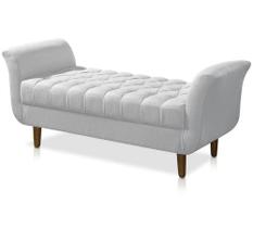 Recamier Puff Banco Namoradeira Sofá Sala 02 Lugares 150cm Grecia Corano Branco - Dl Decor