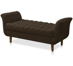 Recamier Puff Banco Namoradeira Sofá Sala 02 Lugares 150cm Grécia Corano Marrom - DL Decor