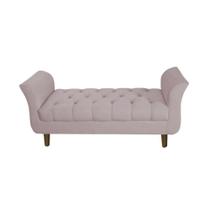 Recamier Puff Banco Namoradeira Sofá Sala 02 Lugares 150cm Grécia Suede Rosê - INCASA DECORr