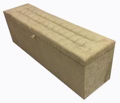 Recamier puff baú beira de cama 1,38 100% mdf - bege escuro