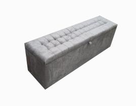 Recamier puff baú beira de cama 1,38 100% mdf - cinza - Negromonte Store