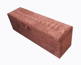 Recamier puff baú beira de cama 1,38 100 mdf terracota