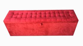 Recamier puff baú beira de cama 1,38 100% mdf - vermelho