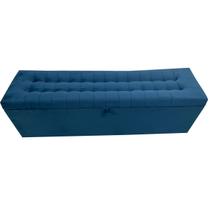 Recamier puff baú beira de cama 1,38 cm - 100% mdf - azul marinho
