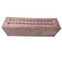 Recamier puff baú beira de cama 1,38 cm - 100% mdf - rose