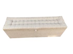 Recamier puff baú decorativo - 1,20 cm - bege claro