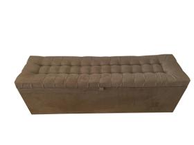 Recamier puff baú decorativo - 1,20 cm - marrom claro