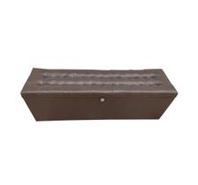 Recamier puff baú decorativo - 1,20 cm - marrom - material sintético