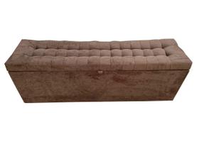 Recamier puff baú decorativo - 1,20 cm - marrom