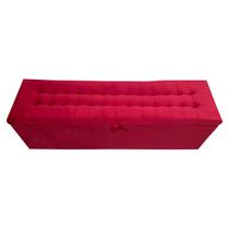 Recamier puff baú decorativo - 1,20 cm - vermelho veludo