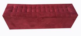 Recamier puff baú decorativo - 1,20 cm - vinho bordô