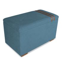 Recamier Puff Baú Decorativo Funcional Organizador no Boucle com Cinto em material sintético Caramelo