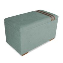 Recamier Puff Baú Decorativo Funcional Organizador no Boucle com Cinto em material sintético Caramelo