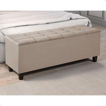 Recamier Puff Baú Divã Luxo 90 cm Calçadeira para Cama Quarto Solteiro