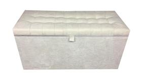 Recamier puff baú em suede solteiro 100% mdf - creme