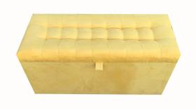 Recamier puff baú estofado 1 metro - amarelo
