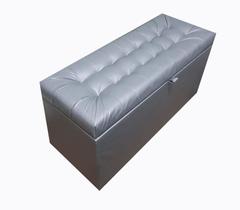 Recamier puff baú estofado 1 metro - cinza - material sintético