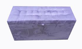 Recamier puff baú estofado 1 metro - lilás