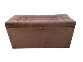 Recamier puff baú estofado 1 metro - marrom Recamier puff baú estofado 1 metro - marrom