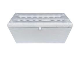 Recamier puff baú estofado solteiro - branco - material sintético