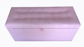 Recamier puff baú estofado solteiro - rosa claro - material sintético