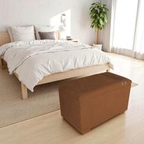 Recamier Puff Baú Organizador no Boucle com Cinto Caramelo Recamier Puff Baú Organizador no Boucle com Cinto Caramelo