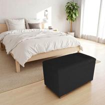Recamier Puff Baú Organizador no Boucle com Cinto Preto