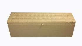 Recamier puff baú para cama box queen size 1,58 cm - bege escuro - material sintético Recamier puff baú para cama box queen size 1,58 cm - bege escuro - material sintético