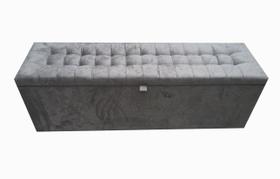 Recamier puff baú para cama box queen size 1,58 cm - cinza