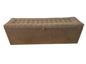 Recamier puff baú para cama box queen size 1,58 cm - marrom claro